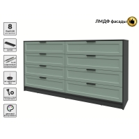 Kомод Тренд КТ-К197 (Антрацит ЛДСП/ Мята ЛМДФ) Ш1965 В1020 Г451